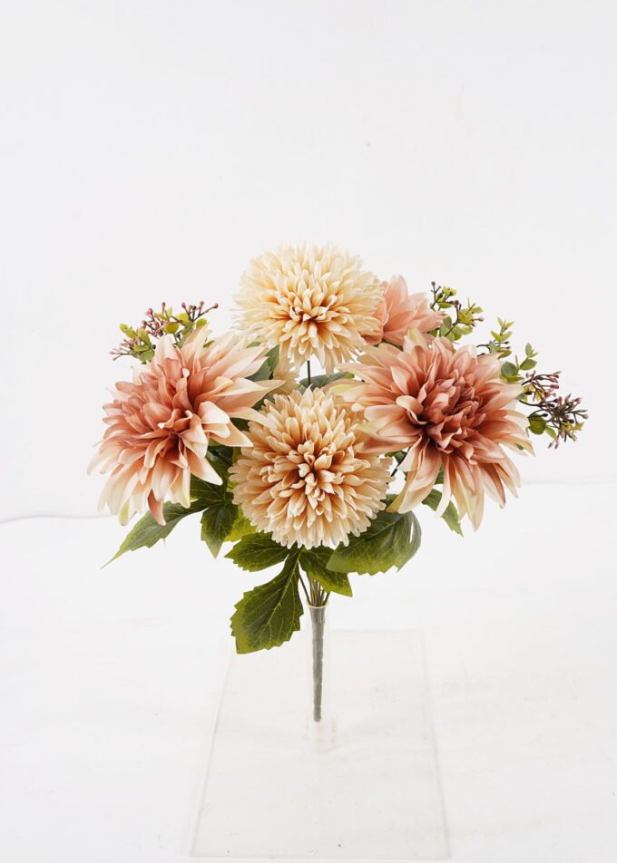 Artificial Flower 35*35*42cm Dahlia *9 bush GS-38024005-C1 2024Dec YeahFlower is one of Chinese leading OEM manufacturers and exporters , supplying the silk flowers, wholesale artificial trees