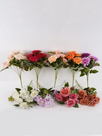 Artificial Flower 30*30*49cm Dahlia *9 bush GS-62424007-W1 2025Jan 3,000+ sqm showroom with thousands of artificial flowers, plants & trees ready for global sourcing.