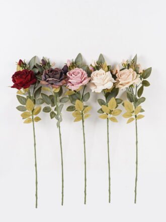 Artificial Flower 25*20*116cm Rose *5 single stem GS-39624017 Single Flowers 3,000+ sqm showroom with thousands of artificial flowers, plants & trees ready for global sourcing.