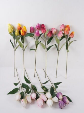Artificial Flower 28*28*72cm  Tulip *2 single stem GS-70724021-Z1 2025Feb 3,000+ sqm showroom with thousands of artificial flowers, plants & trees ready for global sourcing.
