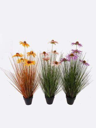 Artificial Grass 34*34*70cm sunflower *5 in PP pot GS-61924085-Z1 2025Jan 3,000+ sqm showroom with thousands of artificial flowers, plants & trees ready for global sourcing.