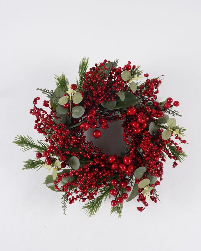 Artificial Plant 40*40cm Christmas wreath GS-54024093-40 2025Jan YeahFlower is one of Chinese leading OEM manufacturers and exporters , supplying the silk flowers, wholesale artificial trees