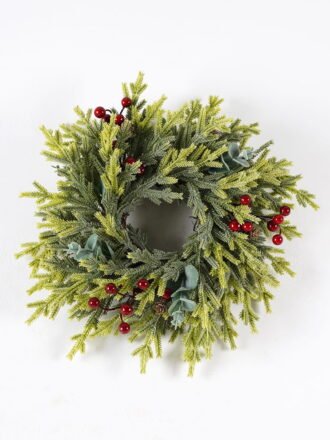 Artificial Plant 18*13*33cm Christmas leaf  single stem GS-76024042 2025Feb 3,000+ sqm showroom with thousands of artificial flowers, plants & trees ready for global sourcing.