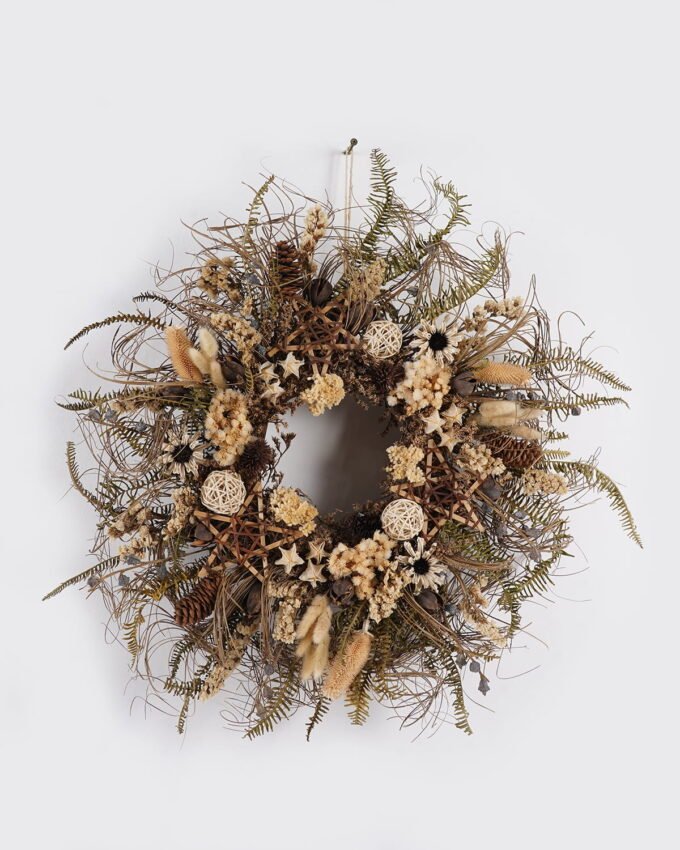 Dried Flowers 13*70*70cm Dried flower wreath GS-56624106 2025Jan YeahFlower is one of Chinese leading OEM manufacturers and exporters , supplying the silk flowers, wholesale artificial trees