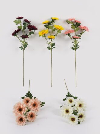 Artificial Flower Gerbera X 5 BUSH GS-55325002DUP-W1 2025Mar 3,000+ sqm showroom with thousands of artificial flowers, plants & trees ready for global sourcing.