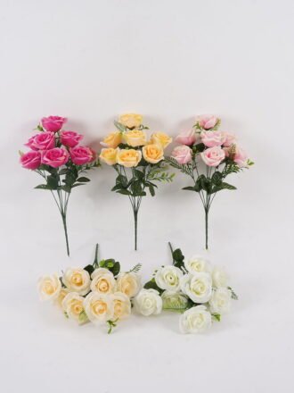 Artificial Flower 28*28*45cm Rose *8 bush GS-77025003DUP-W1 2025Mar 3,000+ sqm showroom with thousands of artificial flowers, plants & trees ready for global sourcing.