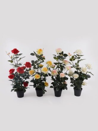 Artificial Flower 28*25*65cm Rose in pp pot GS-6660018RP-W1 2025Mar 3,000+ sqm showroom with thousands of artificial flowers, plants & trees ready for global sourcing.