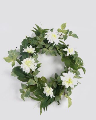 Artificial Plant 60*60cm Dahlia wreath GS-71225006 2025Mar YeahFlower is one of Chinese leading OEM manufacturers and exporters , supplying the silk flowers, wholesale artificial trees
