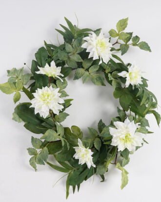 Artificial Plant 60*60cm Dahlia wreath GS-71225006 2025Mar YeahFlower is one of Chinese leading OEM manufacturers and exporters , supplying the silk flowers, wholesale artificial trees