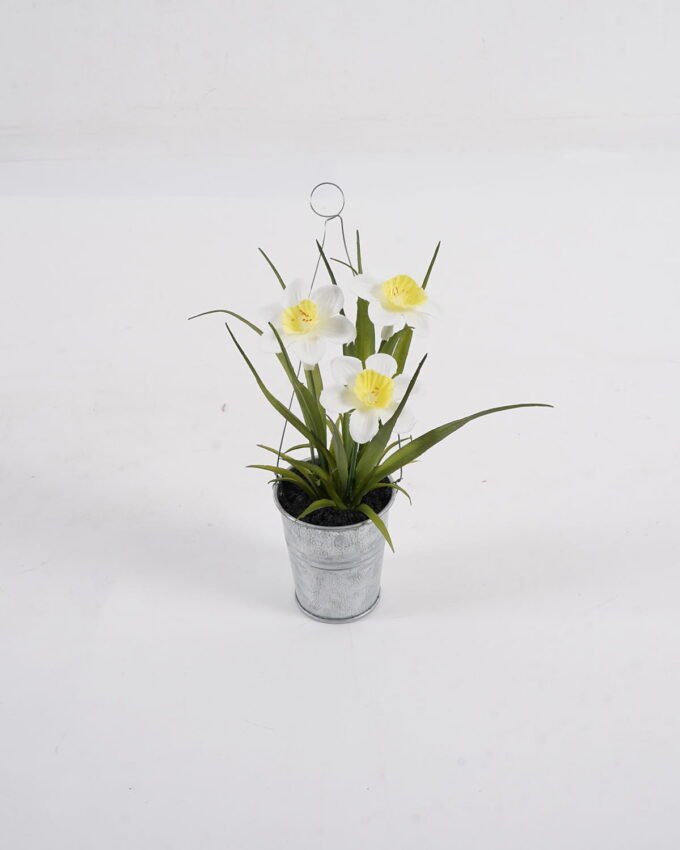 Artificial Table Plants 14*14*18cm daffodil in metal pot GS-41324048 2025Mar YeahFlower is one of Chinese leading OEM manufacturers and exporters , supplying the silk flowers, wholesale artificial trees
