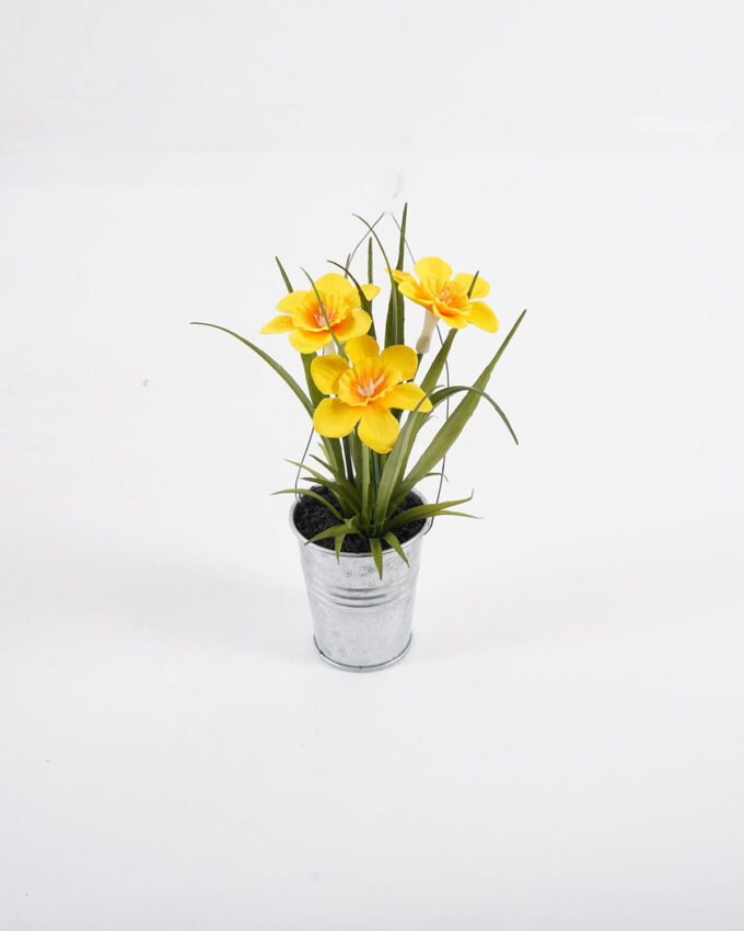 Artificial Table Plants 14*14*18cm daffodil in metal pot GS-41324048 2025Mar YeahFlower is one of Chinese leading OEM manufacturers and exporters , supplying the silk flowers, wholesale artificial trees