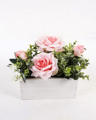 Artificial Flower 24*14*26cm Rose in wooden pot GS-03323020-P1 2025May YeahFlower is one of Chinese leading OEM manufacturers and exporters , supplying the silk flowers, wholesale artificial trees