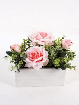 Artificial Flower 24*14*26cm Rose in wooden pot GS-03323020-W1 2025May 3,000+ sqm showroom with thousands of artificial flowers, plants & trees ready for global sourcing.