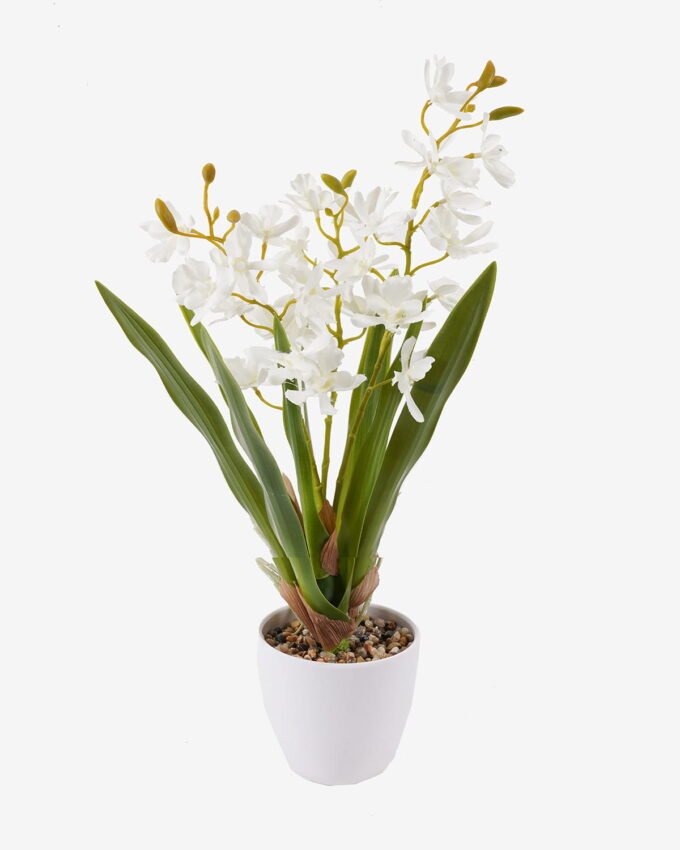 Artificial Flower 18*18*40cm Cymbidium in pp pot GS-70125011 2025SEP YeahFlower is one of Chinese leading OEM manufacturers and exporters , supplying the silk flowers, wholesale artificial trees