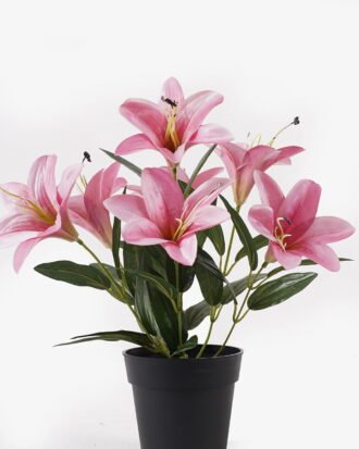 Artificial Flower 25*25*32cm Lily in PP pot GS-03325003 2025JUL YeahFlower is one of Chinese leading OEM manufacturers and exporters , supplying the silk flowers, wholesale artificial trees