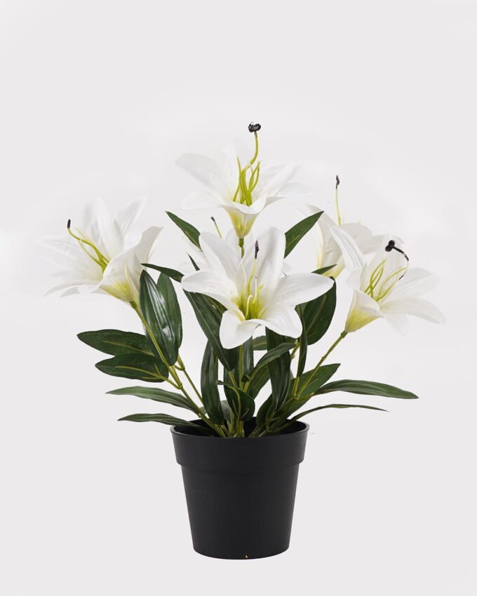 Artificial Flower 25*25*32cm Lily in PP pot GS-03325003 2025JUL YeahFlower is one of Chinese leading OEM manufacturers and exporters , supplying the silk flowers, wholesale artificial trees