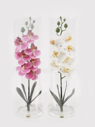 Artificial Flower 18*18*24cm Greenish lily flower in Glass ware GS-06925022 2025JUL 3,000+ sqm showroom with thousands of artificial flowers, plants & trees ready for global sourcing.