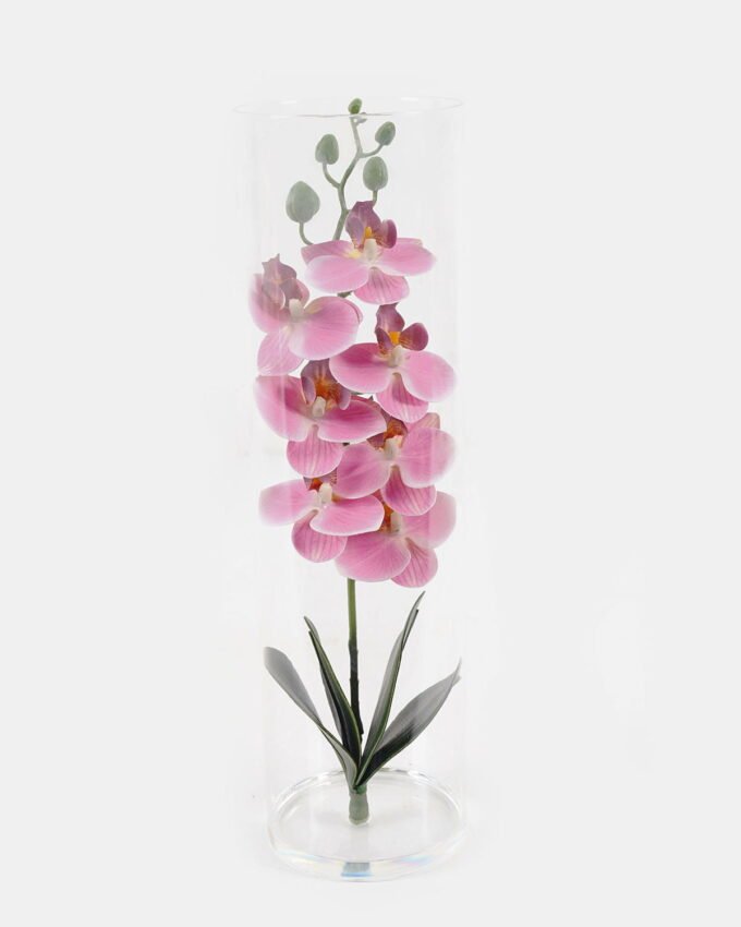 Artificial Flower 10*10*35cm Orchid in Glass ware GS-06925023 2025JUL YeahFlower is one of Chinese leading OEM manufacturers and exporters , supplying the silk flowers, wholesale artificial trees