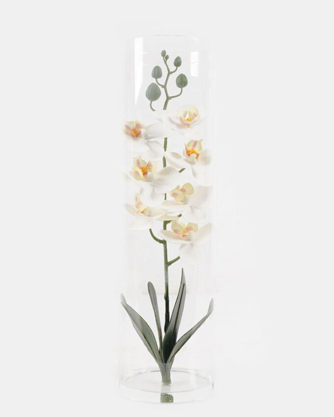 Artificial Flower 10*10*35cm Orchid in Glass ware GS-06925023 2025JUL YeahFlower is one of Chinese leading OEM manufacturers and exporters , supplying the silk flowers, wholesale artificial trees