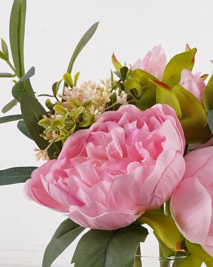 Artificial Flower 20*20*27cm Peony in  Glass ware GS-06925012 2025JUL YeahFlower is one of Chinese leading OEM manufacturers and exporters , supplying the silk flowers, wholesale artificial trees