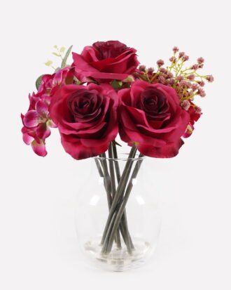 Artificial Flower 20*20*25cm Rose in Glass ware GS-06925006 2025JUL YeahFlower is one of Chinese leading OEM manufacturers and exporters , supplying the silk flowers, wholesale artificial trees