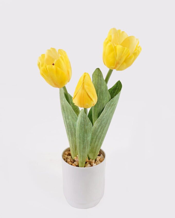 Artificial Flower 12*12*34cm Tulip in PP pot GS-46725044 2025JUL YeahFlower is one of Chinese leading OEM manufacturers and exporters , supplying the silk flowers, wholesale artificial trees