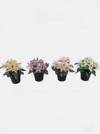 Artificial Flower 20*20*21cm Clematis in PP pot GS-03325018 2025JUL 3,000+ sqm showroom with thousands of artificial flowers, plants & trees ready for global sourcing.