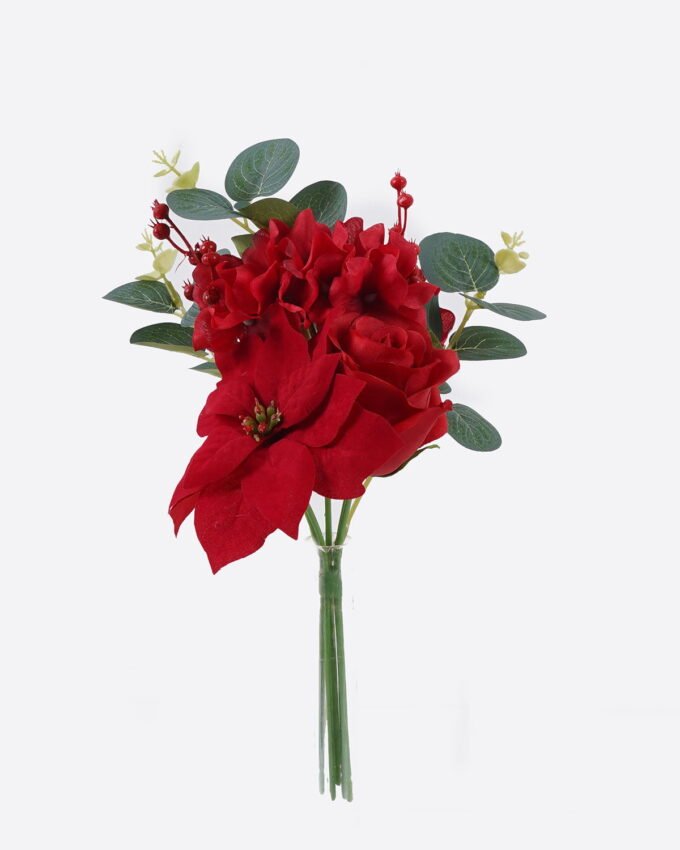 Artificial Flower 17*17*27cm Christmas flower Rose *6 bush GS-16825027 2025SEP YeahFlower is one of Chinese leading OEM manufacturers and exporters , supplying the silk flowers, wholesale artificial trees