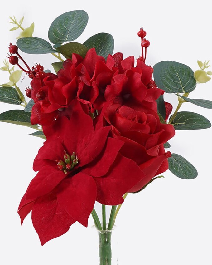 Artificial Flower 17*17*27cm Christmas flower Rose *6 bush GS-16825027 2025SEP YeahFlower is one of Chinese leading OEM manufacturers and exporters , supplying the silk flowers, wholesale artificial trees
