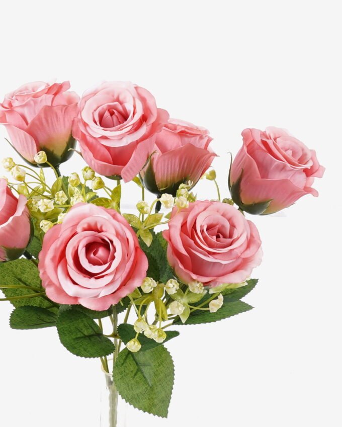 Artificial Flower 23*23*34cm Rose *7 bush GS-74225005-RST-P1 2025Oct YeahFlower is one of Chinese leading OEM manufacturers and exporters , supplying the silk flowers, wholesale artificial trees