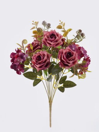 Artificial Flower 21*21*52cm  Rose autumn *11  bush GS-46525002-W1 2025Oct 3,000+ sqm showroom with thousands of artificial flowers, plants & trees ready for global sourcing.