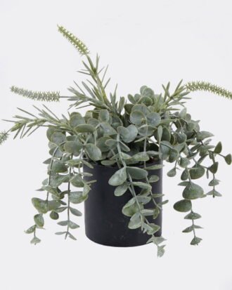 Artificial Plant 23*23*17cm Eucalyptus in PP pot GS-17725062 2025SEP YeahFlower is one of Chinese leading OEM manufacturers and exporters , supplying the silk flowers, wholesale artificial trees