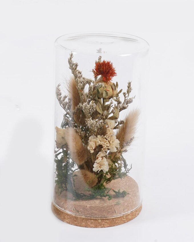 Dried Flowers 8.5*8.5*15cm Dried flower in glass GS-56625051-RST 2025Oct YeahFlower is one of Chinese leading OEM manufacturers and exporters , supplying the silk flowers, wholesale artificial trees