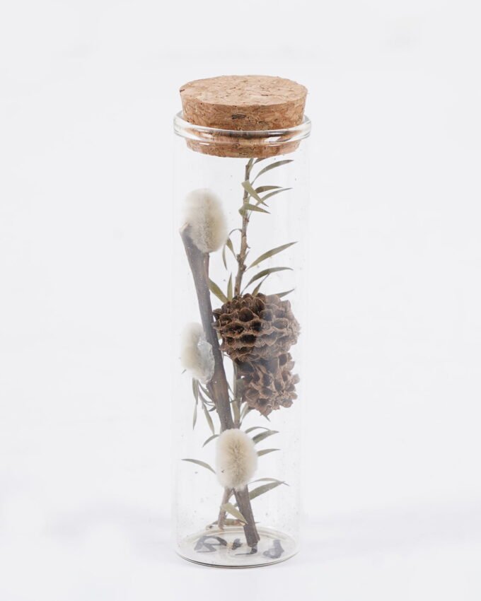 Dried Flowers 3*3*10cm Dried flower in glass GS-56625060-RST 2025Oct YeahFlower is one of Chinese leading OEM manufacturers and exporters , supplying the silk flowers, wholesale artificial trees