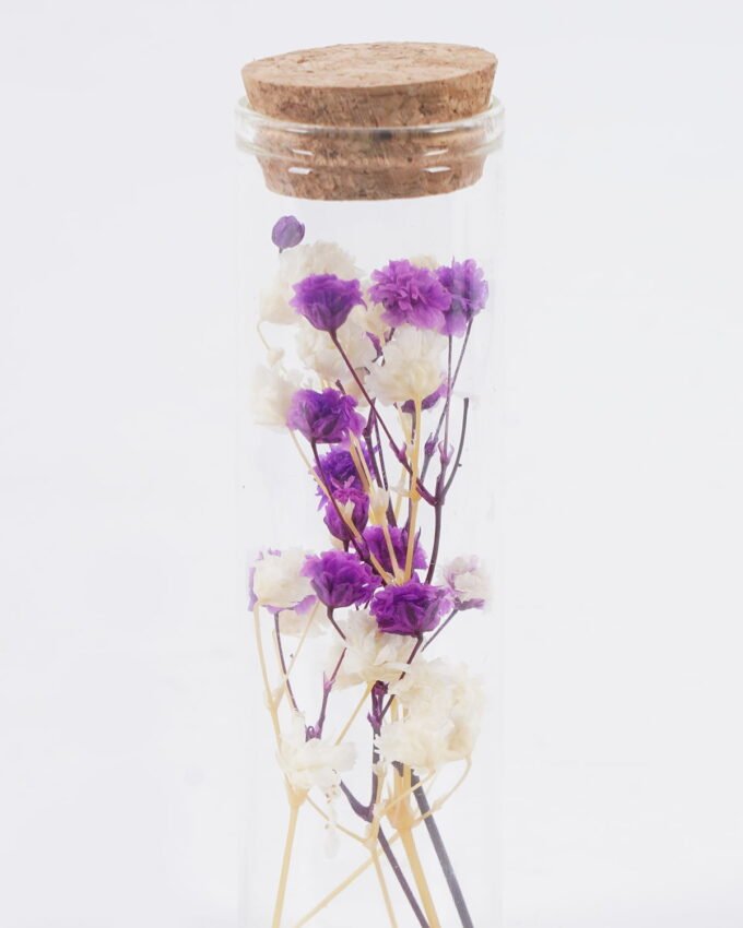 Dried Flowers 3*3*10cm Dried flower in glass GS-56625063-RST 2025Oct YeahFlower is one of Chinese leading OEM manufacturers and exporters , supplying the silk flowers, wholesale artificial trees