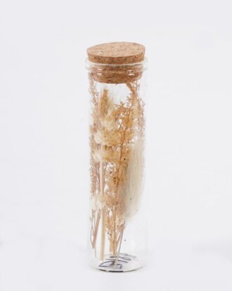 Dried Flowers 3*3*10cm Dried flower in glass GS-56625064-RST 2025Oct YeahFlower is one of Chinese leading OEM manufacturers and exporters , supplying the silk flowers, wholesale artificial trees