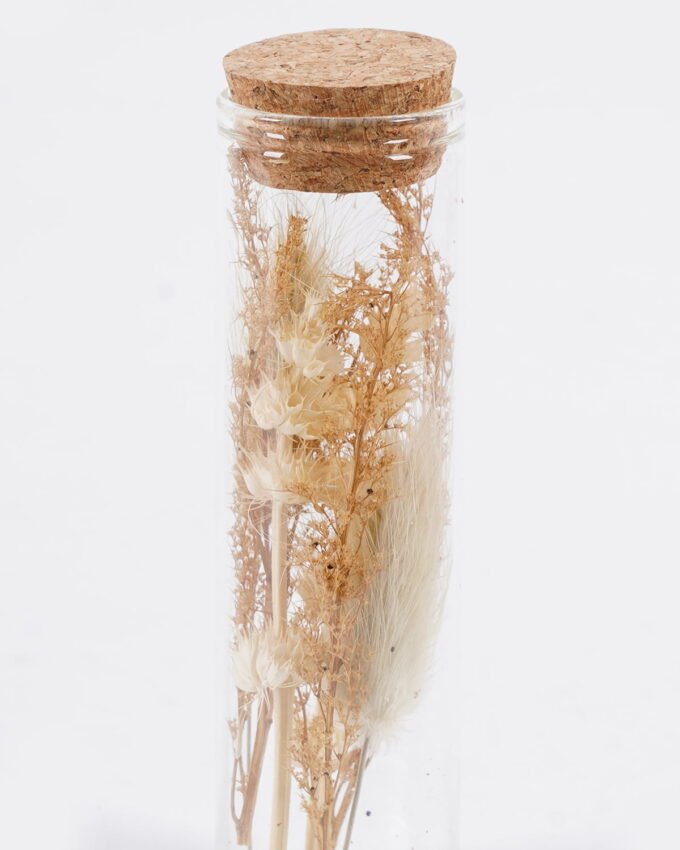 Dried Flowers 3*3*10cm Dried flower in glass GS-56625064-RST 2025Oct YeahFlower is one of Chinese leading OEM manufacturers and exporters , supplying the silk flowers, wholesale artificial trees