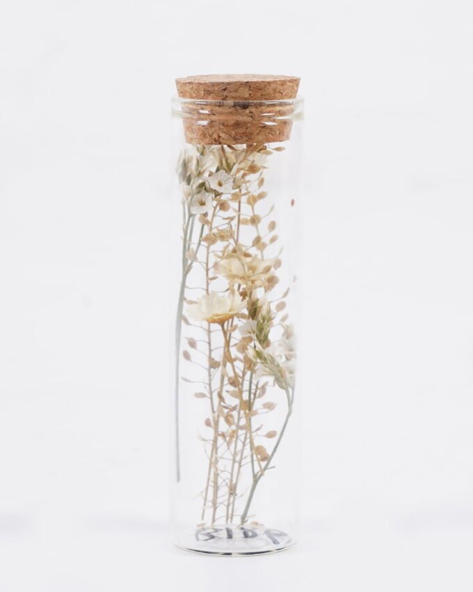 Dried Flowers 3*3*10cm Dried flower in glass GS-56625067-RST 2025Oct YeahFlower is one of Chinese leading OEM manufacturers and exporters , supplying the silk flowers, wholesale artificial trees
