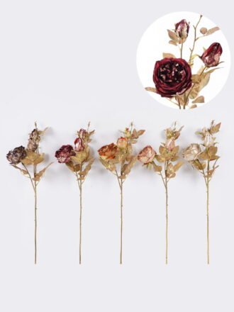 Artificial Flower 17*17*45cm China rose  single stem GS-58825017-R1 2025Dec 3,000+ sqm showroom with thousands of artificial flowers, plants & trees ready for global sourcing.