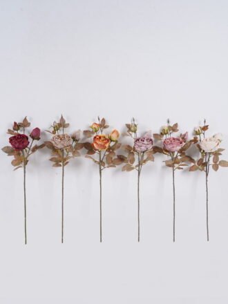 Artificial Flower 13*13*45cm Chinese Rose single stem GS-58825035-R1 2025Dec 3,000+ sqm showroom with thousands of artificial flowers, plants & trees ready for global sourcing.
