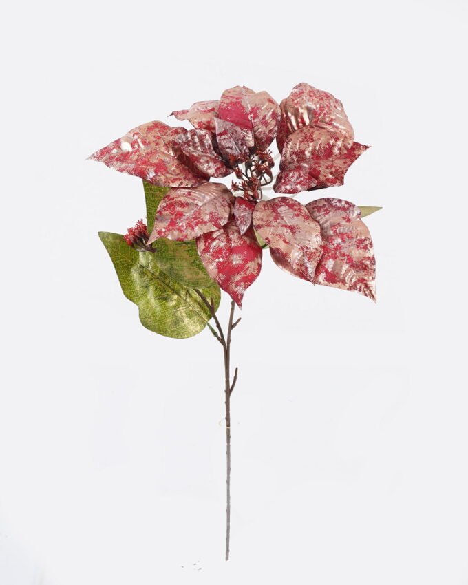 Artificial Flower 23*23*46cm Poinsettia single stem GS-58825027-R2 2025Dec YeahFlower is one of Chinese leading OEM manufacturers and exporters , supplying the silk flowers, wholesale artificial trees