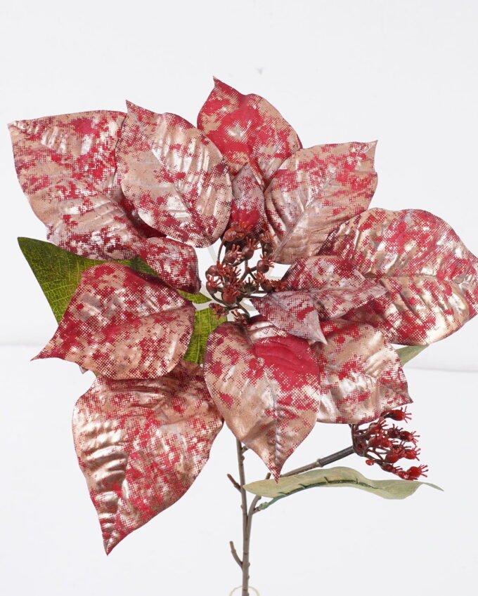 Artificial Flower 23*23*46cm Poinsettia single stem GS-58825027-R2 2025Dec YeahFlower is one of Chinese leading OEM manufacturers and exporters , supplying the silk flowers, wholesale artificial trees