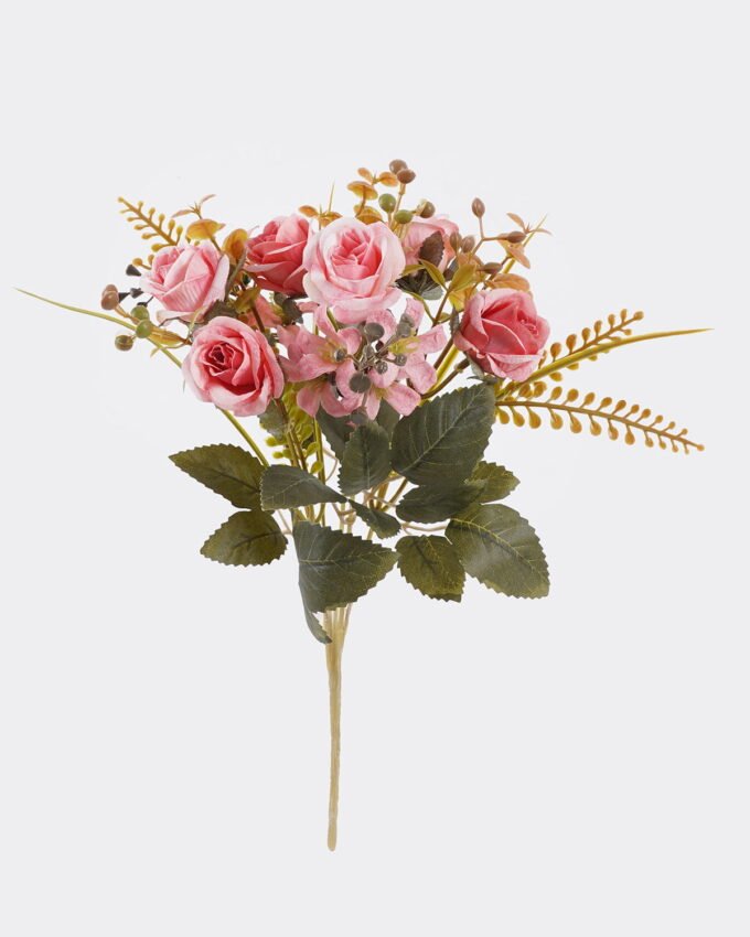 Artificial Flower 17*17*32cm Rose *5 single stem GS-68225001-P1 2026Jan YeahFlower is one of Chinese leading OEM manufacturers and exporters , supplying the silk flowers, wholesale artificial trees