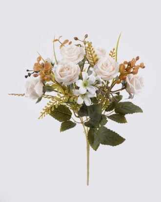 Artificial Flower 17*17*32cm Rose *5 single stem GS-68225001-W1 2026Jan YeahFlower is one of Chinese leading OEM manufacturers and exporters , supplying the silk flowers, wholesale artificial trees