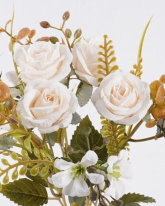 Artificial Flower 17*17*32cm Rose *5 single stem GS-68225001-W1 2026Jan YeahFlower is one of Chinese leading OEM manufacturers and exporters , supplying the silk flowers, wholesale artificial trees