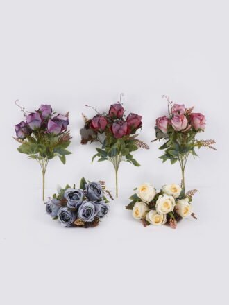 Artificial Flower 24*24*40cm Rose *7 bush GS-71825001-W1 2026Jan 3,000+ sqm showroom with thousands of artificial flowers, plants & trees ready for global sourcing.
