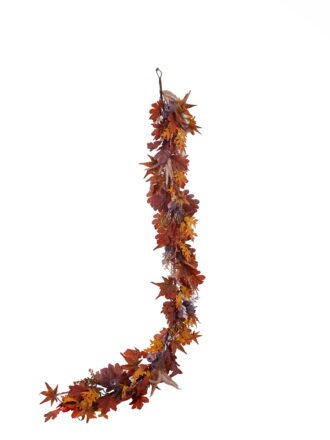 Artificial Plant 57*57*60cm maple leaf Fruit wreath GS-27925034 2025Nov 3,000+ sqm showroom with thousands of artificial flowers, plants & trees ready for global sourcing.