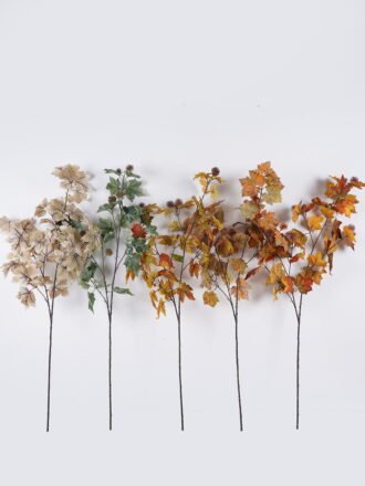 Artificial Plant 23*23*78cm Maple Leaf Fruit single stem GS-27925041-Y1 2025Nov 3,000+ sqm showroom with thousands of artificial flowers, plants & trees ready for global sourcing.