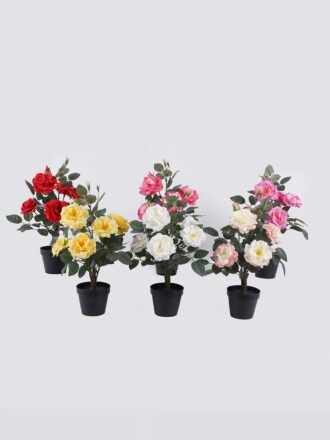 Artificial Flower 30*20*45cm Chinese rose in PP pot GS-73325013-P3 2026May 3,000+ sqm showroom with thousands of artificial flowers, plants & trees ready for global sourcing.