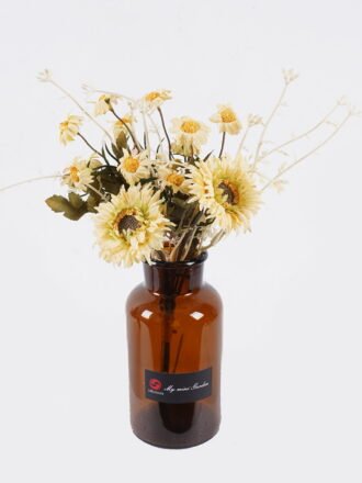 Artificial Flower 10*10*34cm Chrysanthemum in glass bottle GS-57925006 2026Apr 3,000+ sqm showroom with thousands of artificial flowers, plants & trees ready for global sourcing.